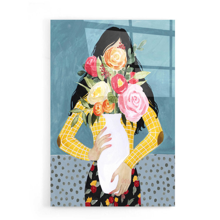 House of Hampton® Flower Vase Girl II On Plastic / Acrylic by Grace